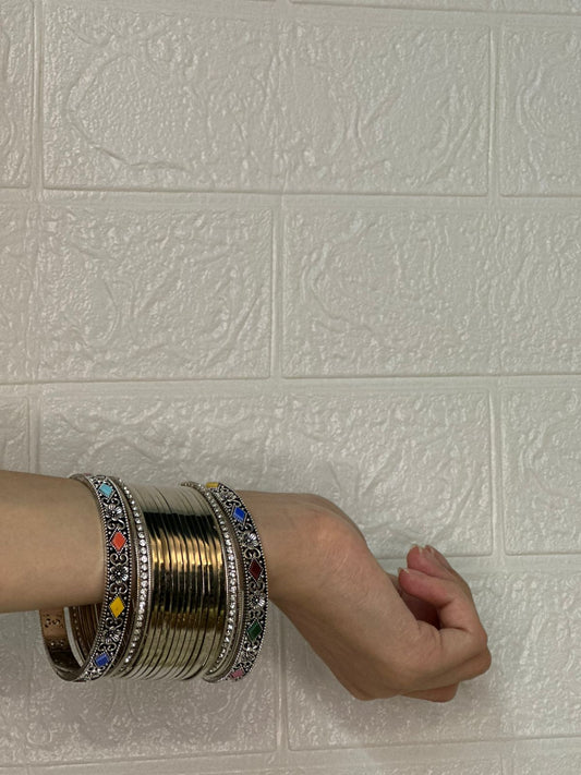 silver bangles with karray