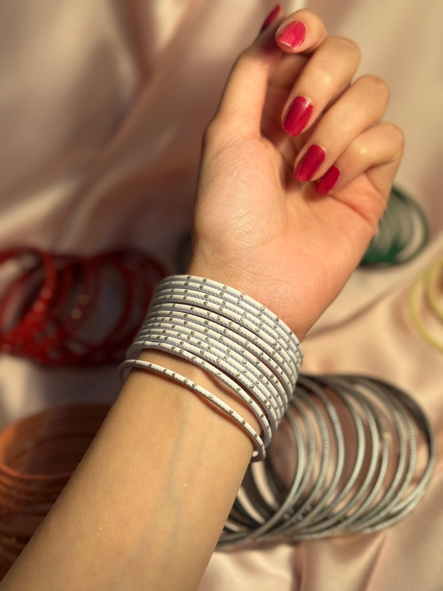 Basant bangles- 12 bangles white