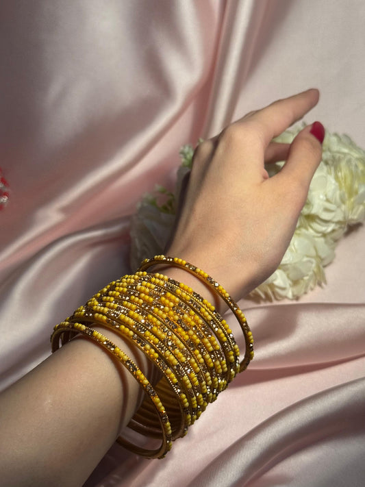 Neha Bangles (Yellow and Gold)