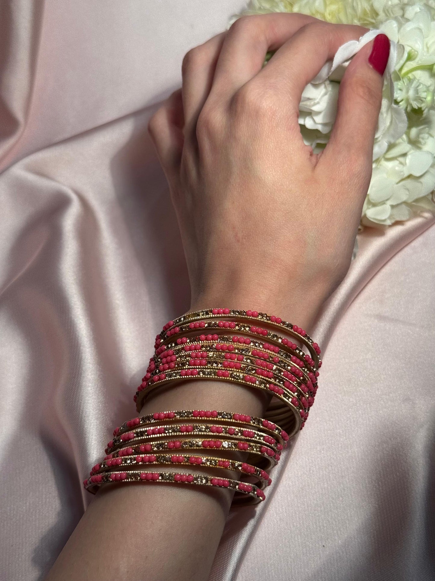 Neha Bangles (Pink and Gold)