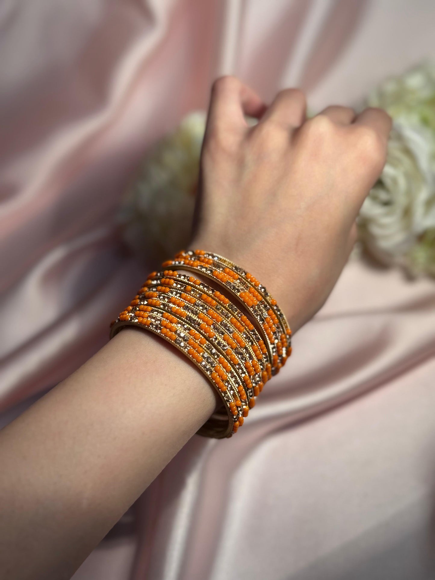 Neha Bangles (orange gold)