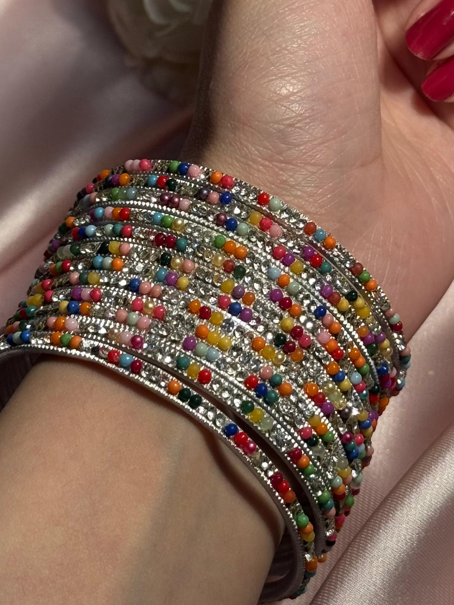 Neha Bangles (silver and multi)