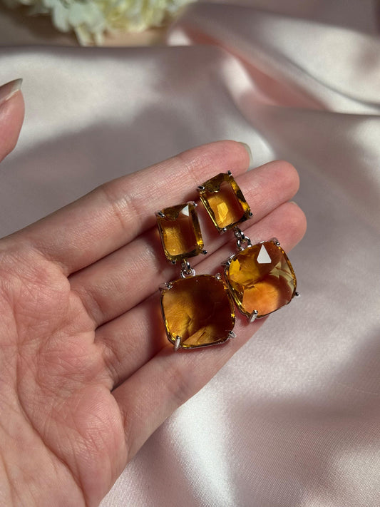 Enamel Earrings - gold silver