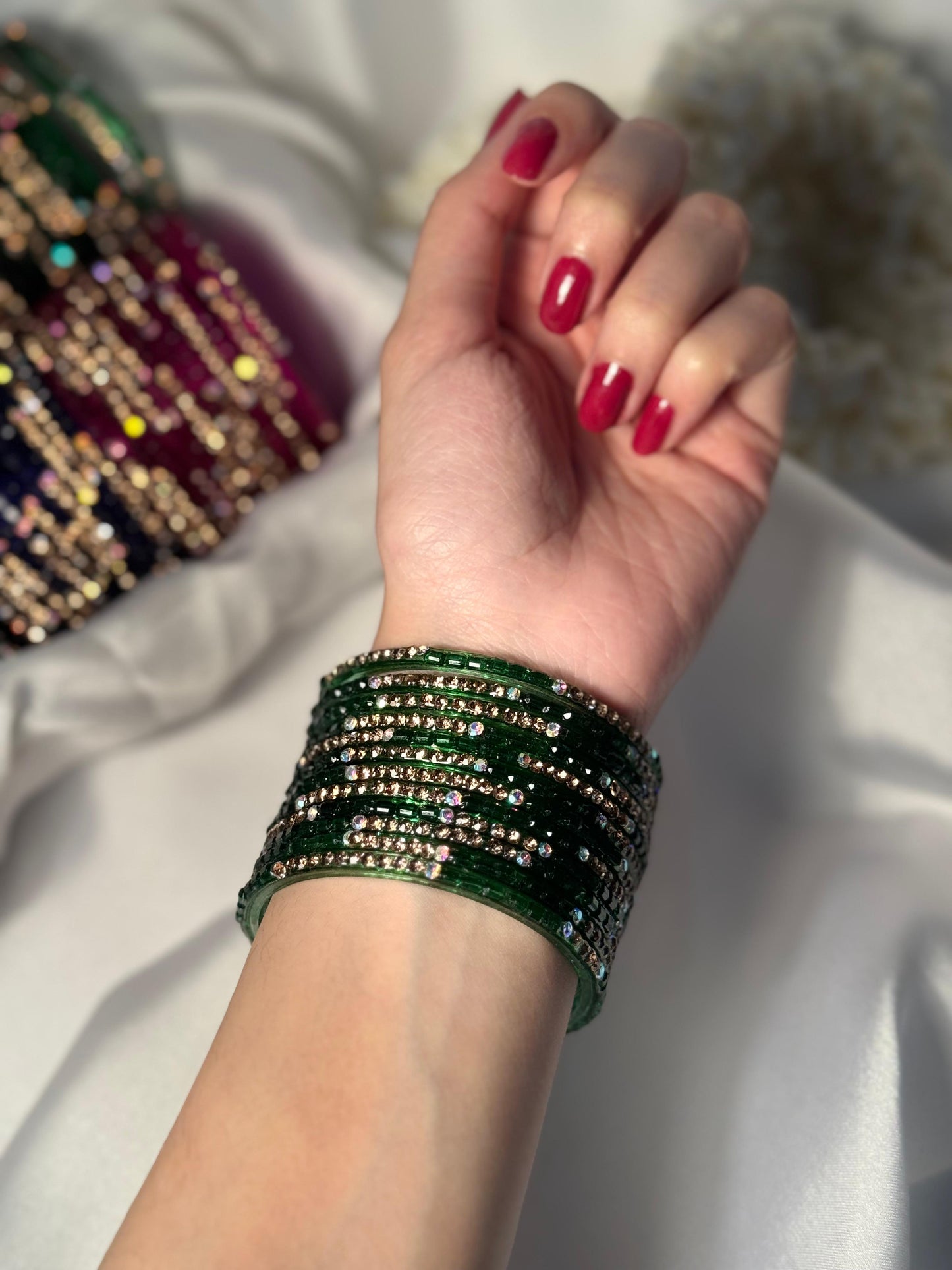 Raindrop bangles-green eid collection