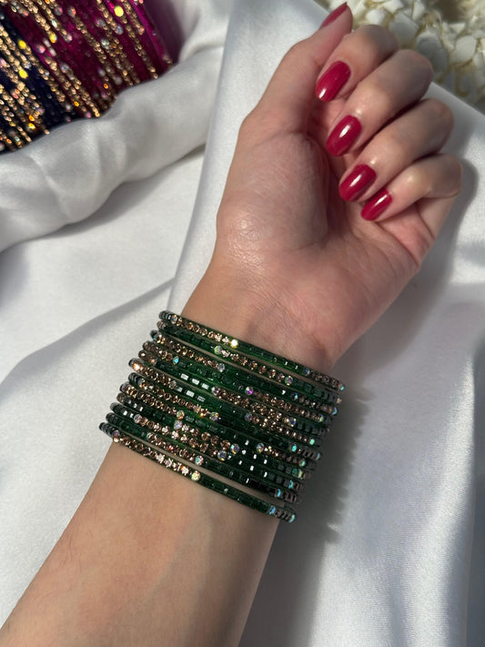 Raindrop bangles-green eid collection