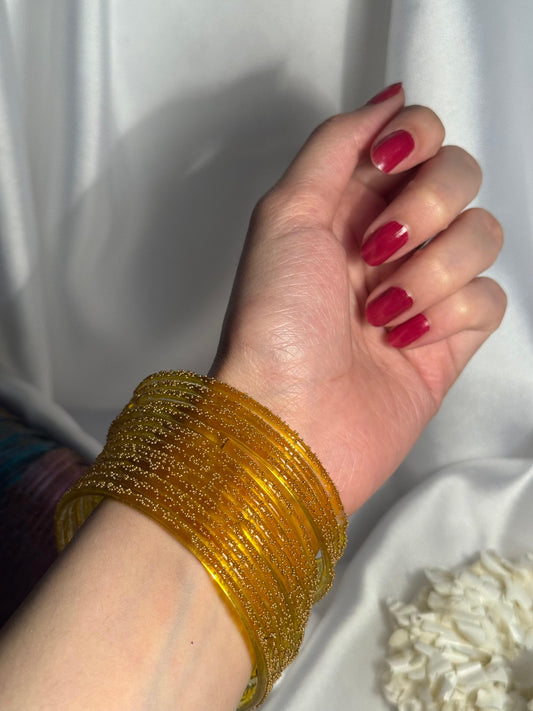 Raindrop bangles 2- dark yellow eid collection