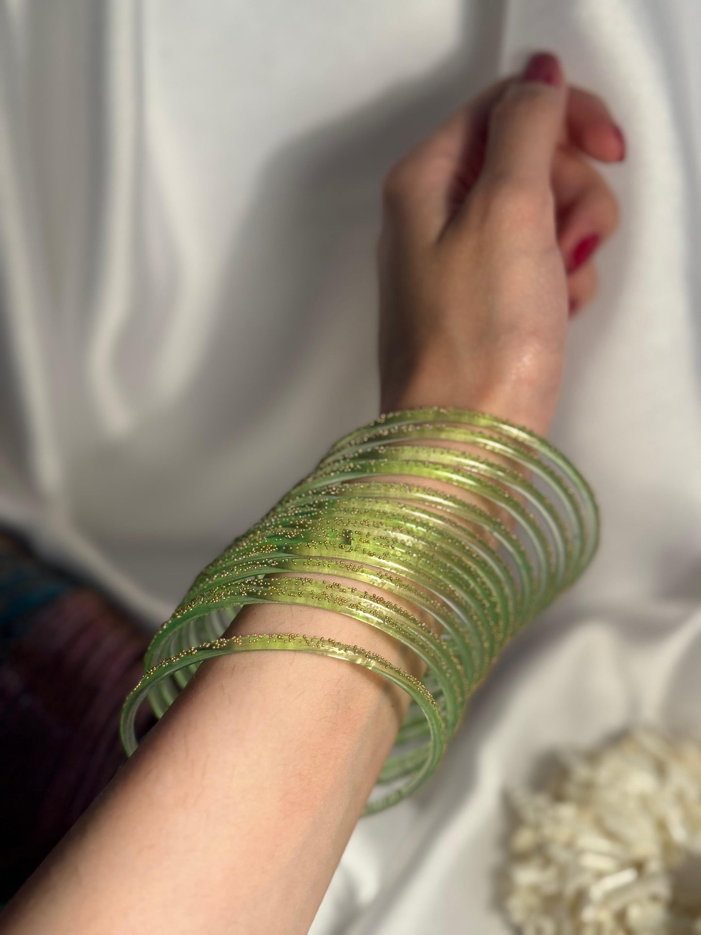 Raindrop bangles 2- green eid collection