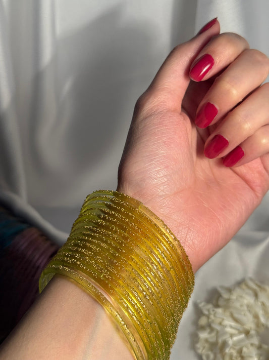 Raindrop bangles 2- yellow eid collection
