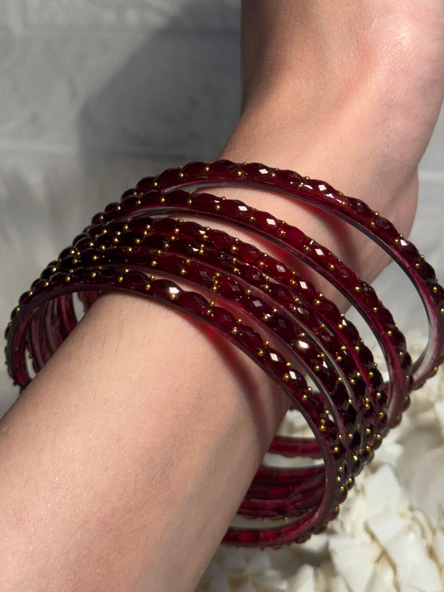 Raindrop bangle (7) - wine