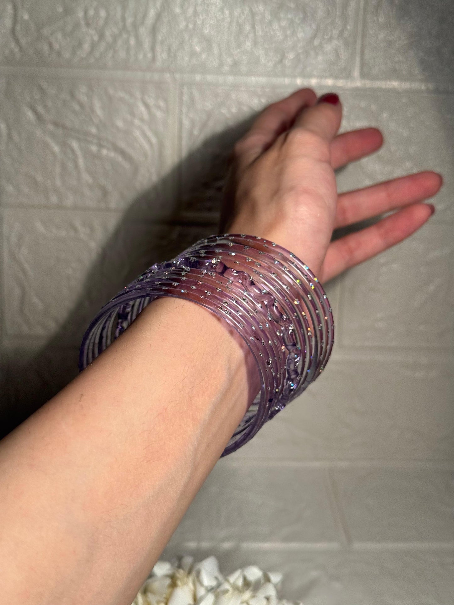 Raindrop bangle (6)-Lilac