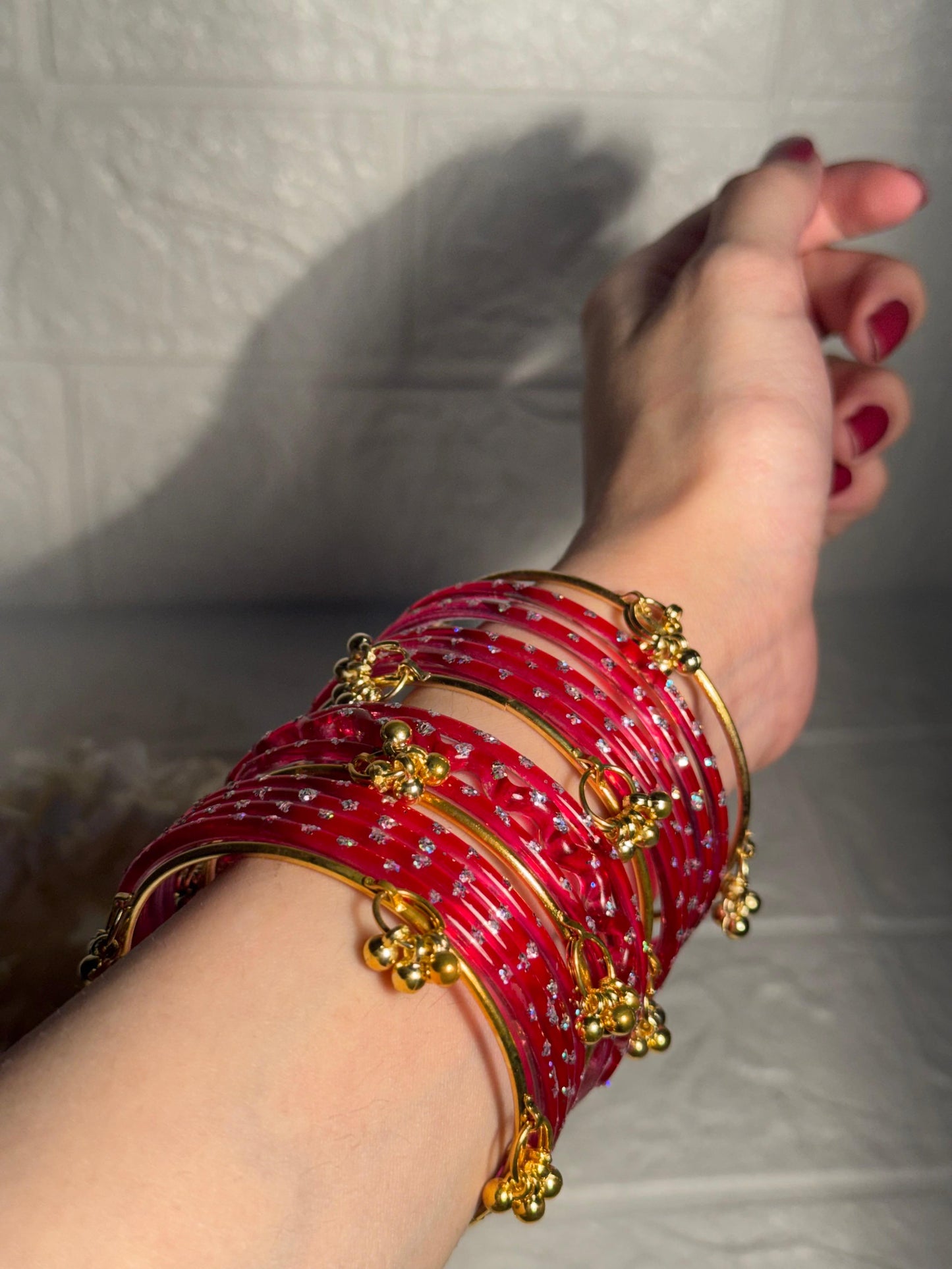Raindrop bangle (6) red Kashmiri Ghungroo Bangles- eid collection