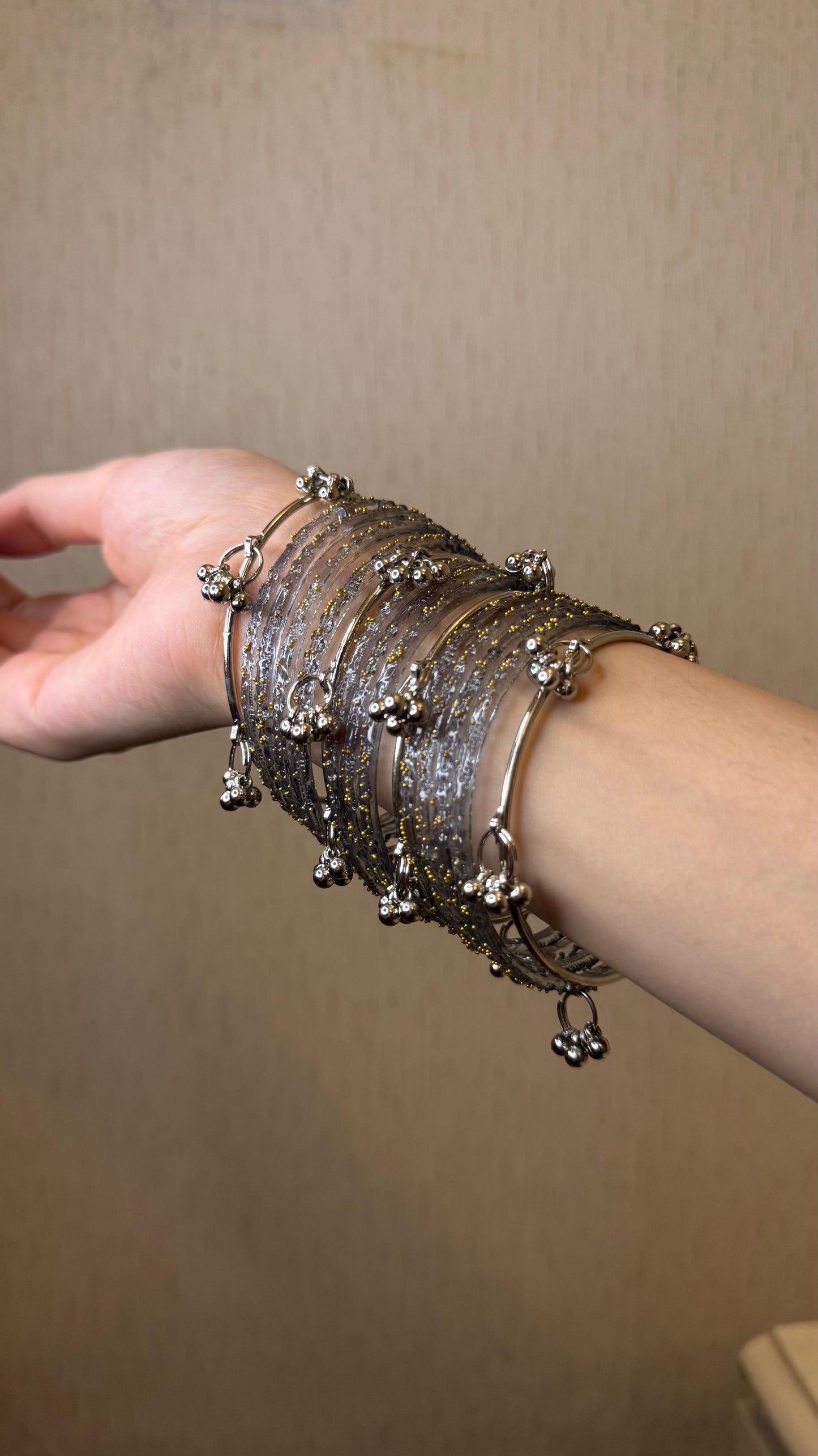Raindrop bangle (3)- grey with Kashmir bangles