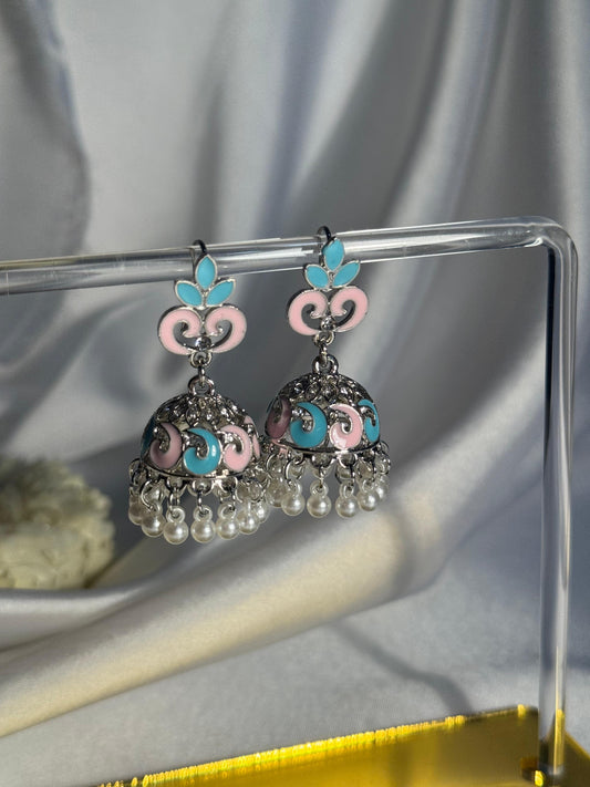 Teen Booti silver Rang-e-desi pink blue