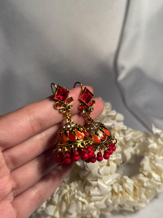 Chakoor booti gold-Rang-e-desi-red