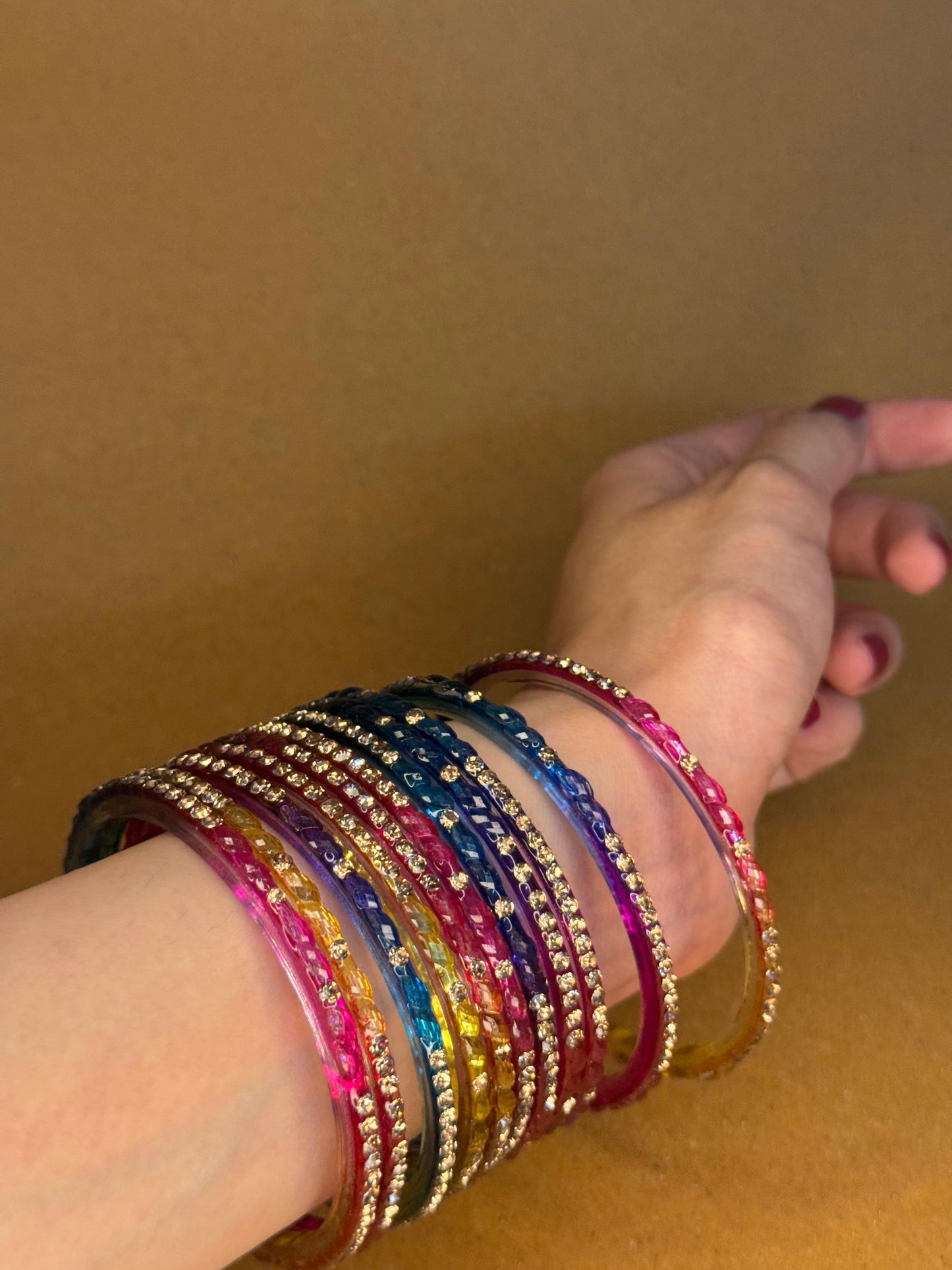 Raindrop bangles (nageena) - multi