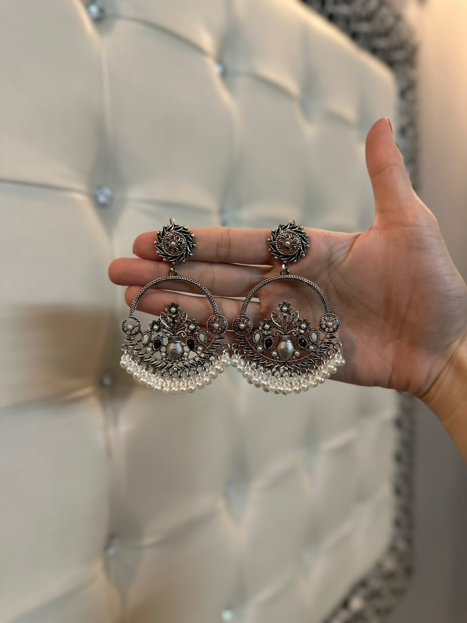 Husan Ara Earrings- Silver (aara collection)