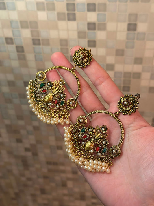 Husan Ara Earrings- antique Gold (aara collection)