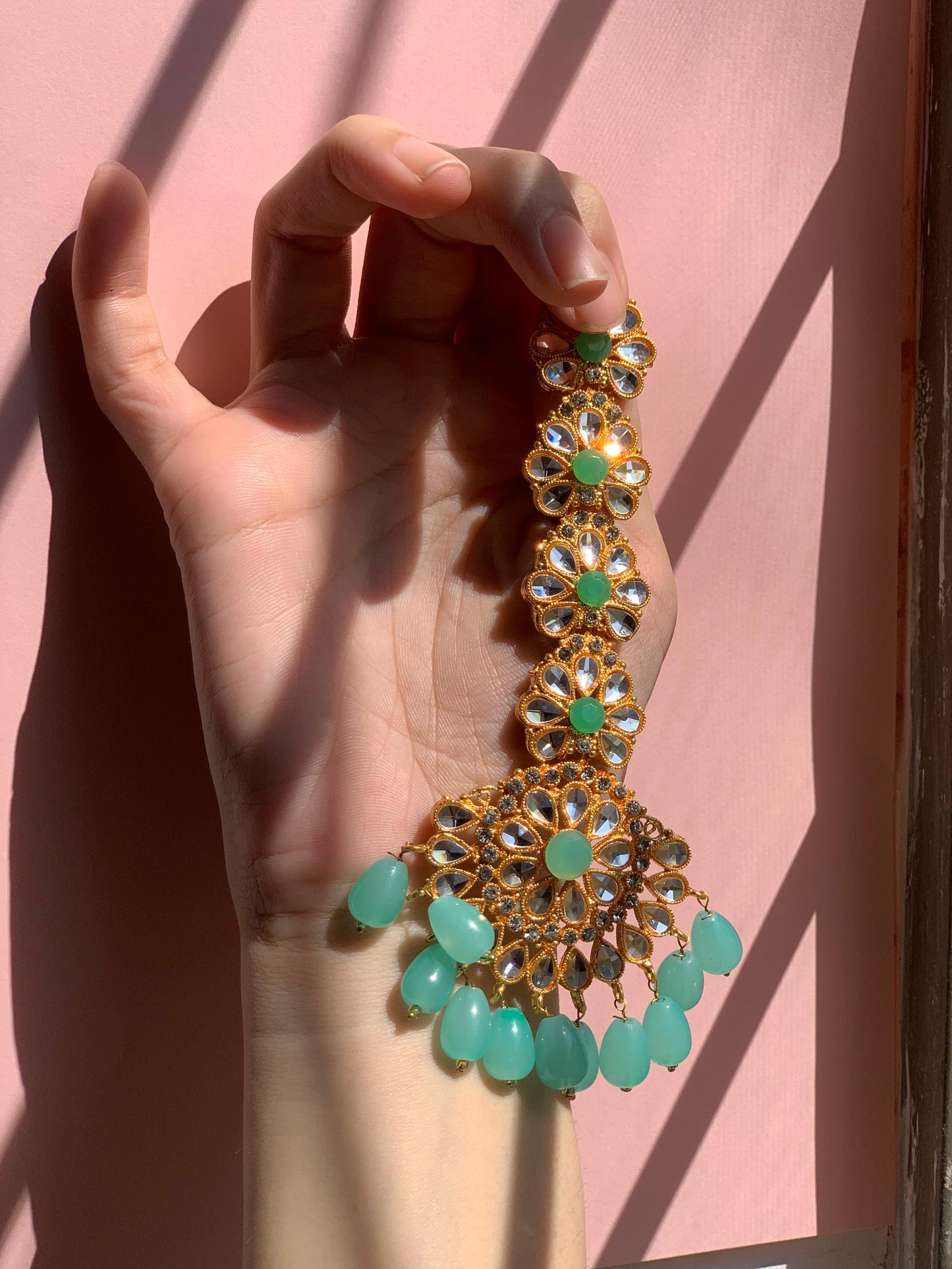 kundan Rani bindiya - Light Blue