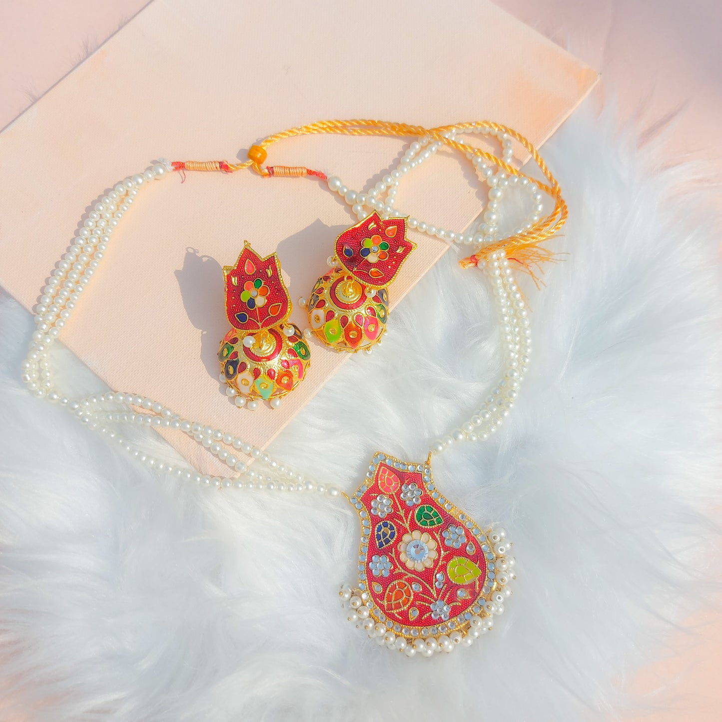 CD-21 Laal Mala Pendant set