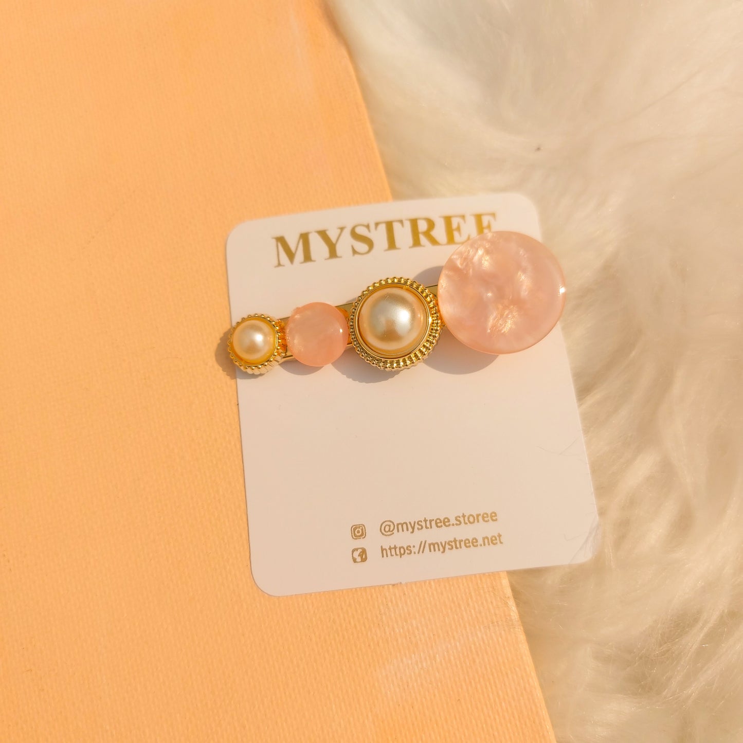 HS- 02 Pink Marble Hair Clip