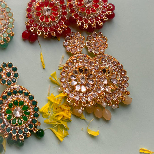 Mah-e-noor Earrings - 9 Colors