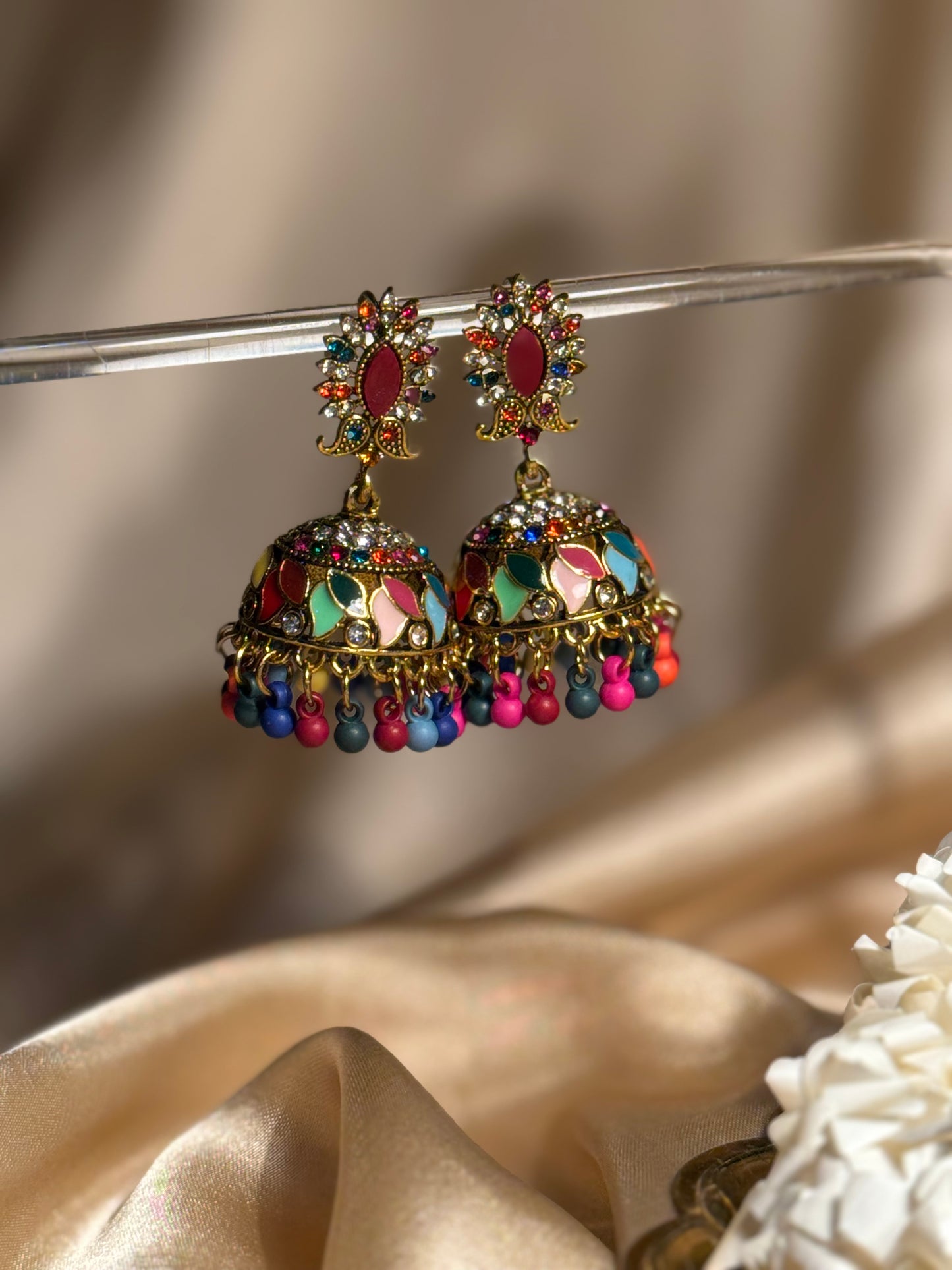 Dil kash jhumkay khass collection-gold and multi