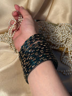Gem bangles bottle green