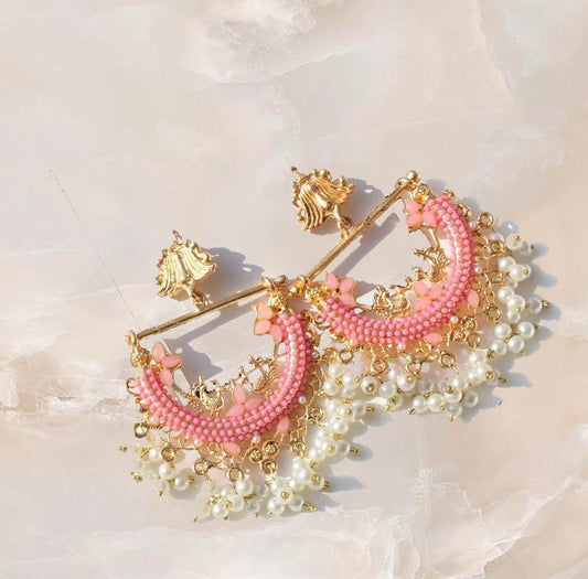 EFS-11 Peacock Earrings - Pink