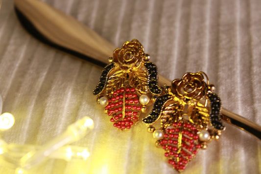 EFS-05  Gold Plated Rose - Red, Black and White