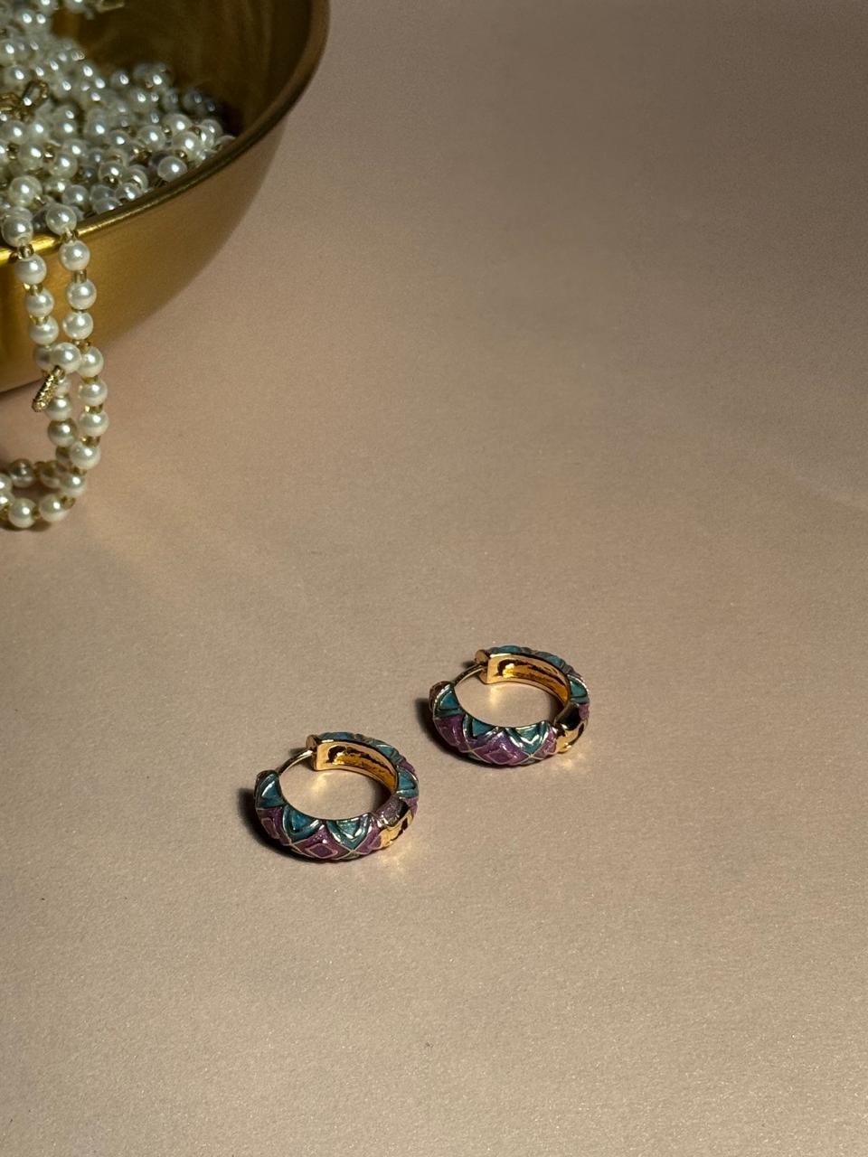 Enamel Hoops - Purple