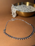Oxidized Necklace Beaded - Silver