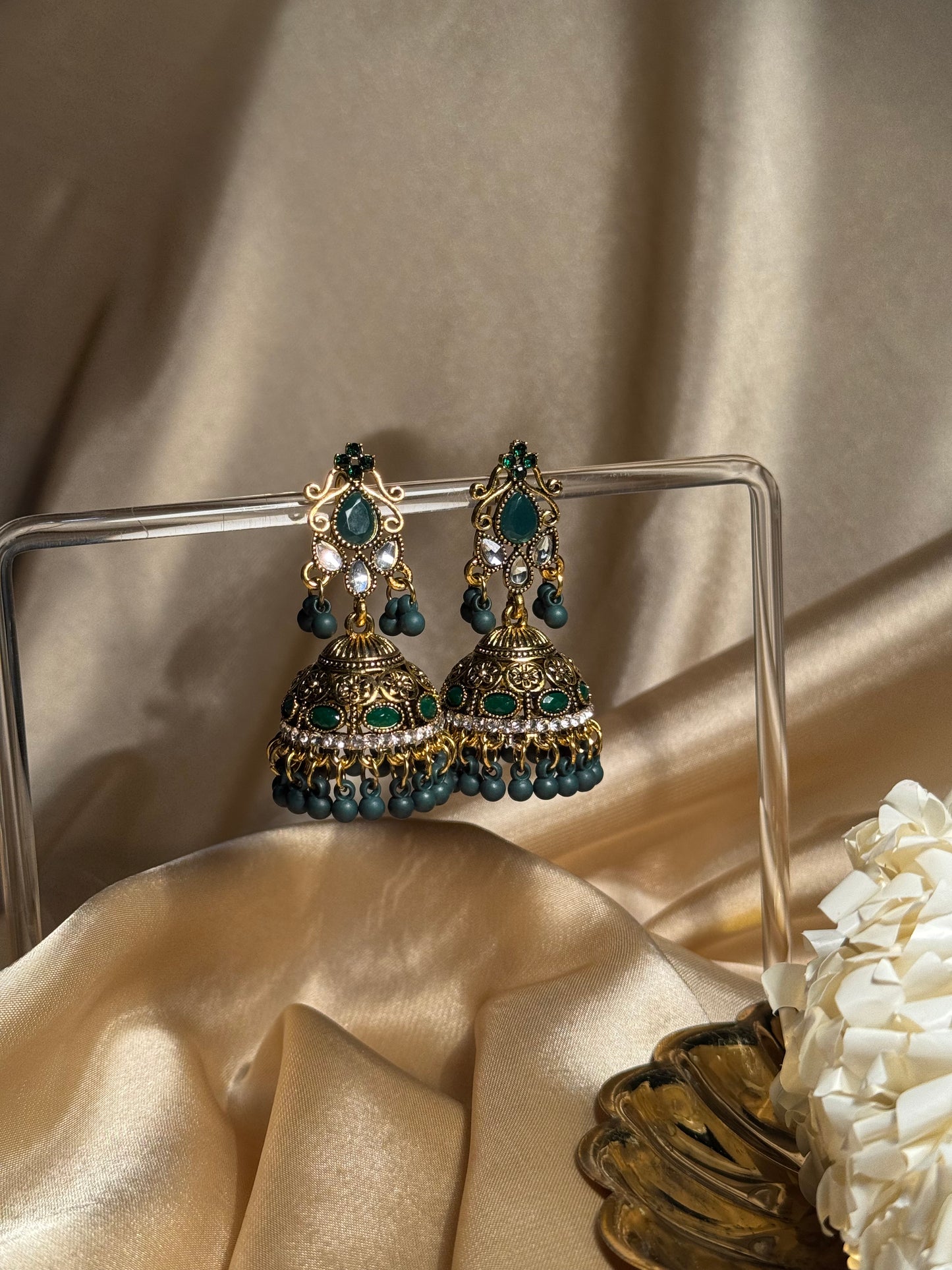 Nani ki jhumkiyan khass collection-gold and green