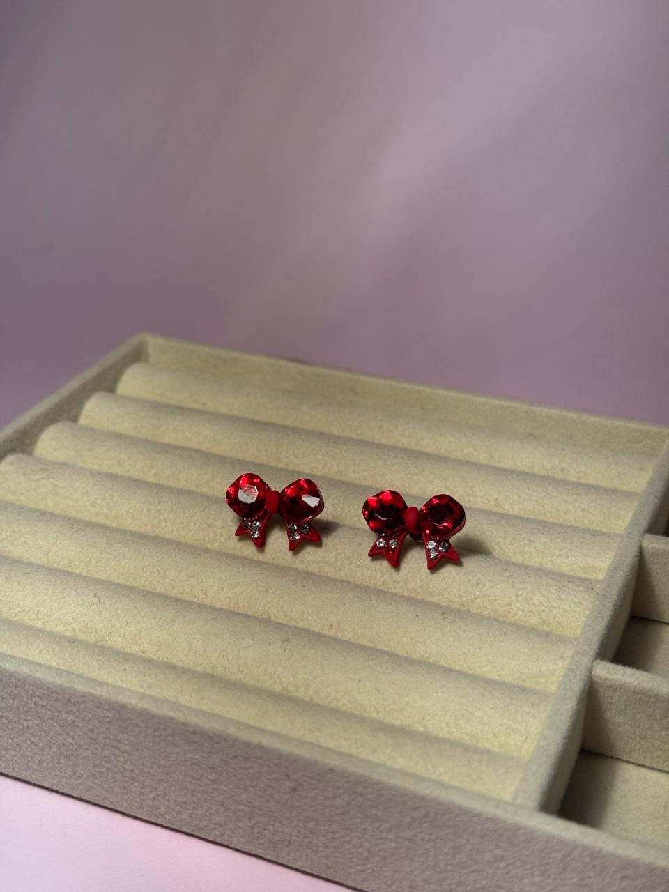 Bow Ties Studs - Red
