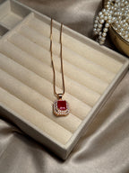 Cushion Pendant Necklace (Red)