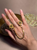 Rani Sona Double Ring - Green