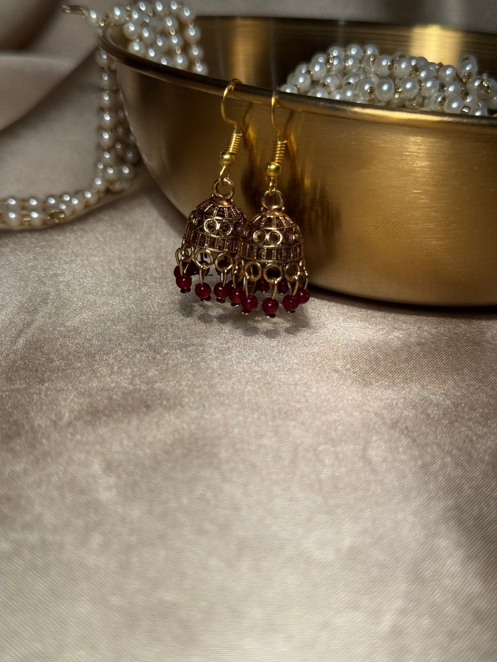 Mini jhumki maroon- rozana