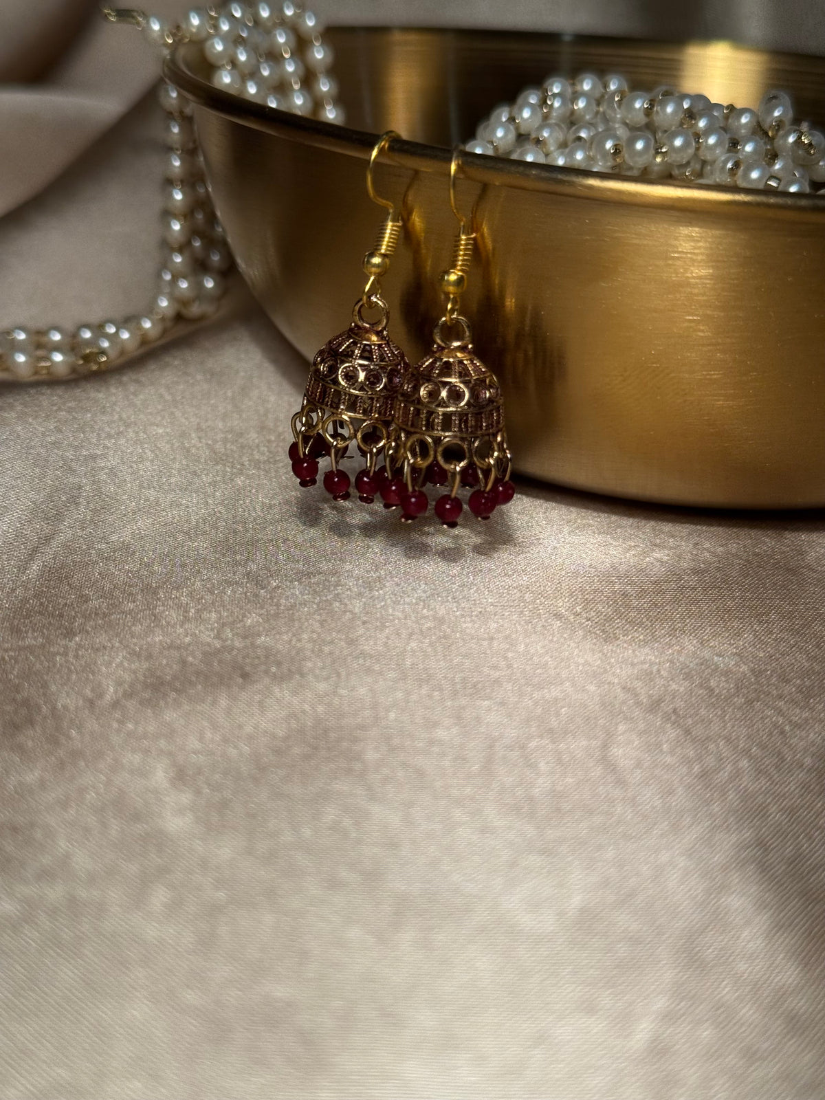 Mini jhumki maroon- rozana