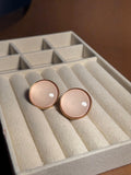 Plain summer breeze round earrings - Off White