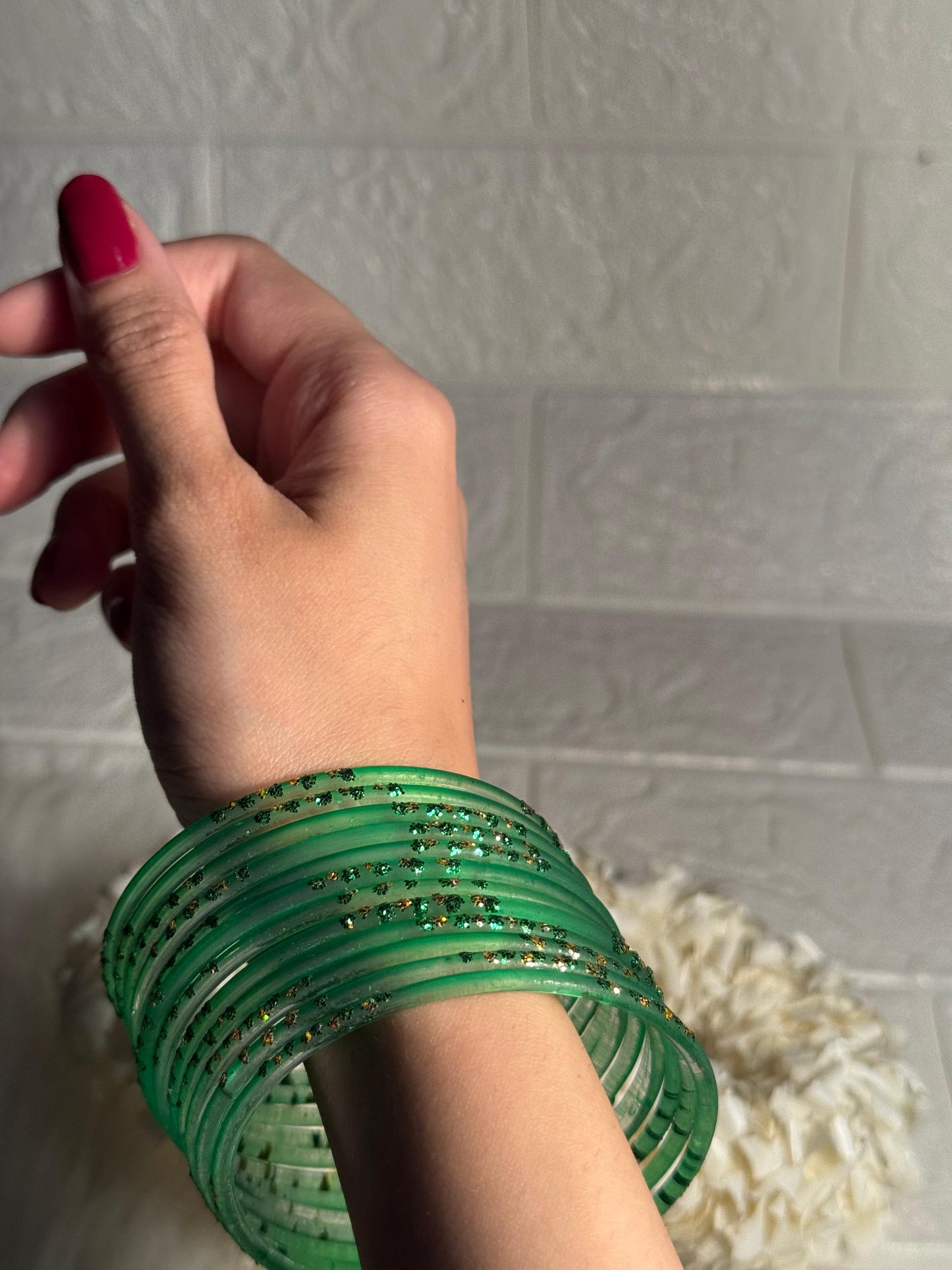 Raindrop bangle (5) - green