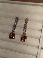 OS Crystal Drop Earrings - Gold