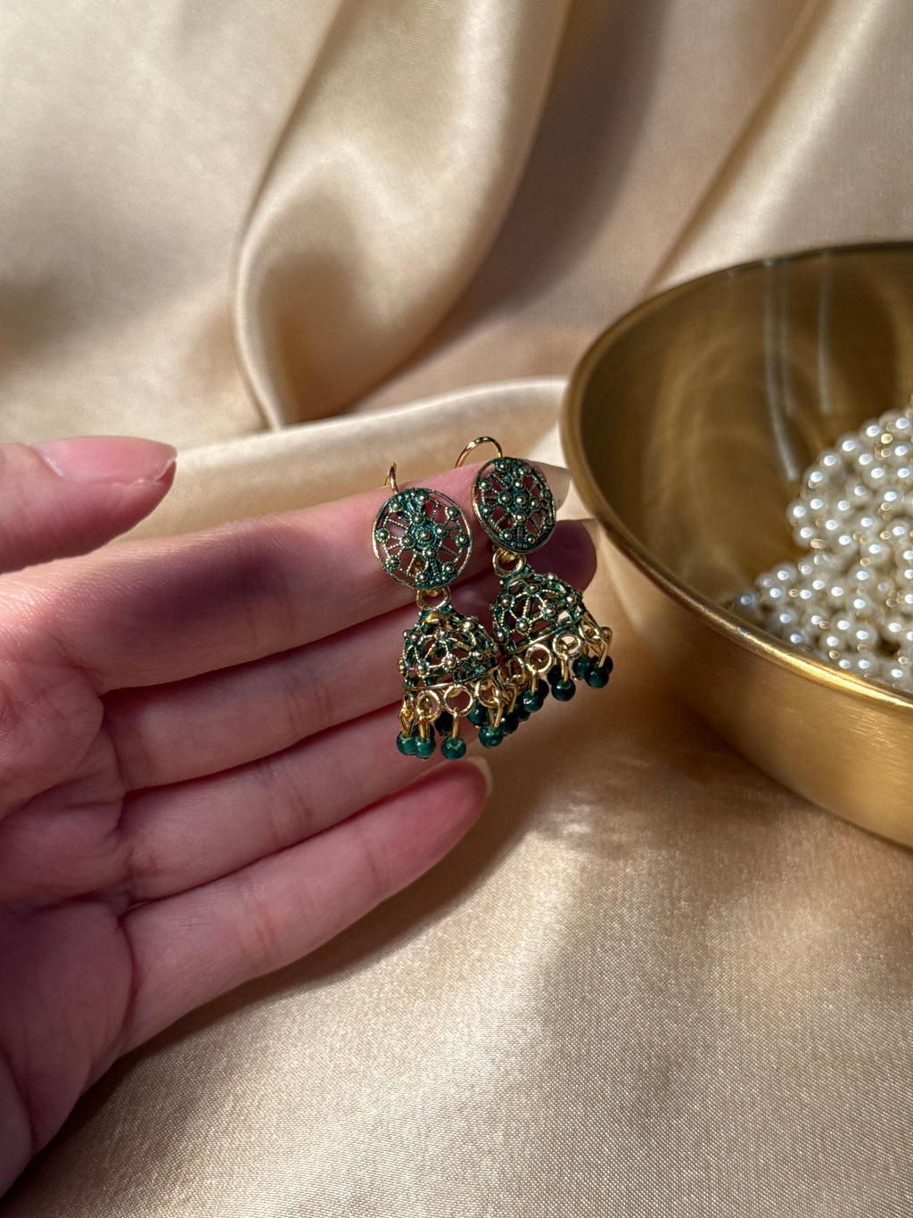 Soraj jhumki green- rozana