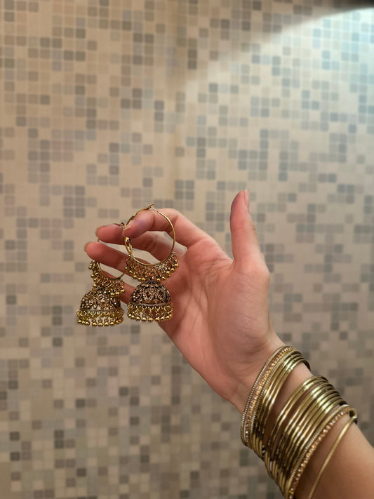 Bahar Bano Bali - Antique Gold with copper beads m
