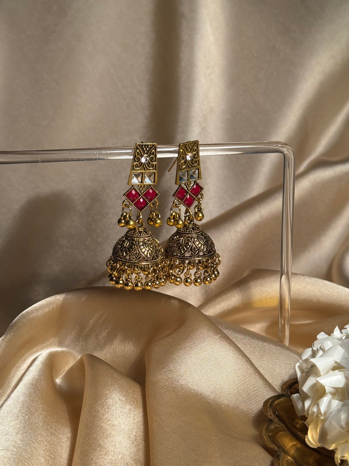 Dadi ki antique jhumkiyan khass collection- maroon and gold