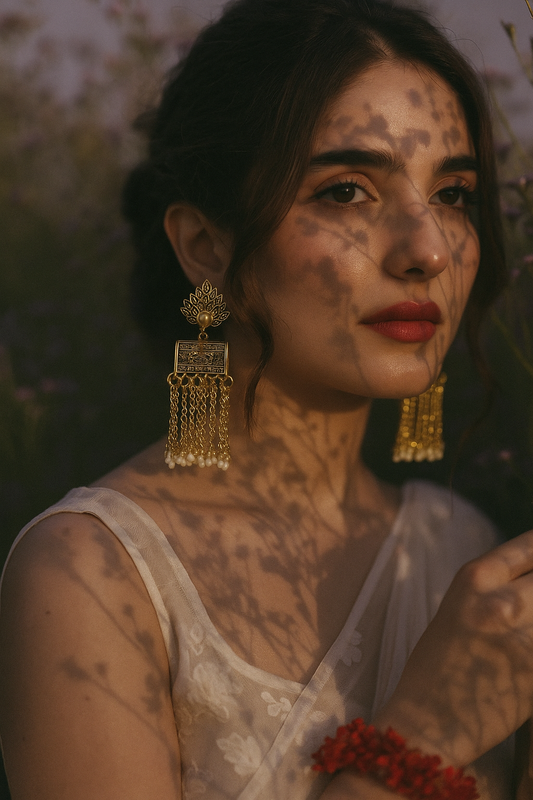 Warq Jhumkay - Gold White