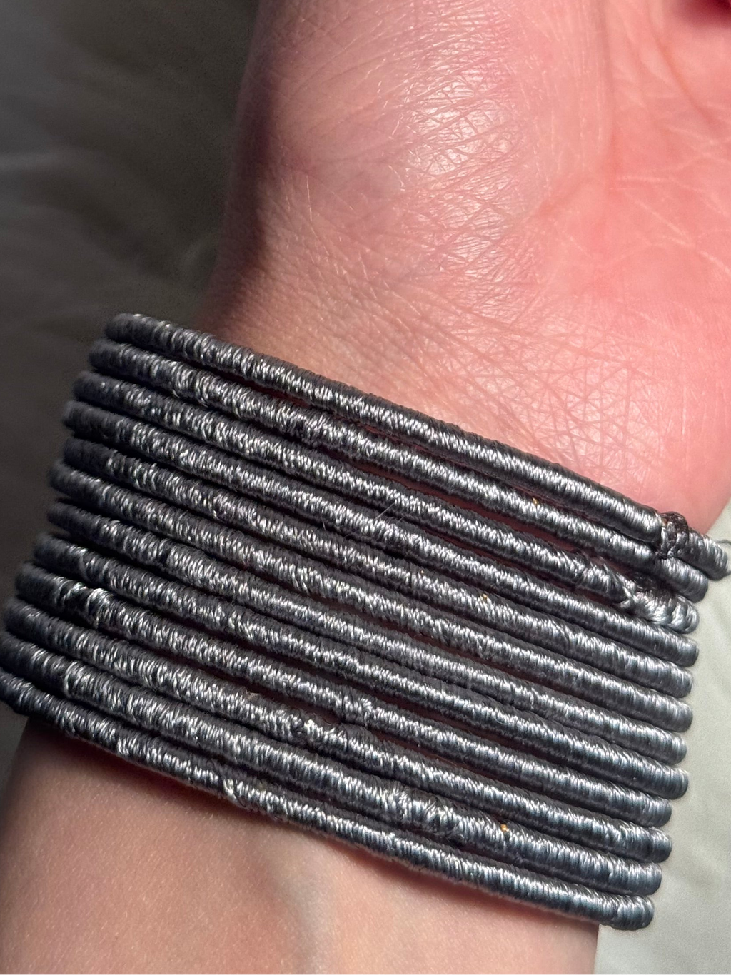 thread bangles grey