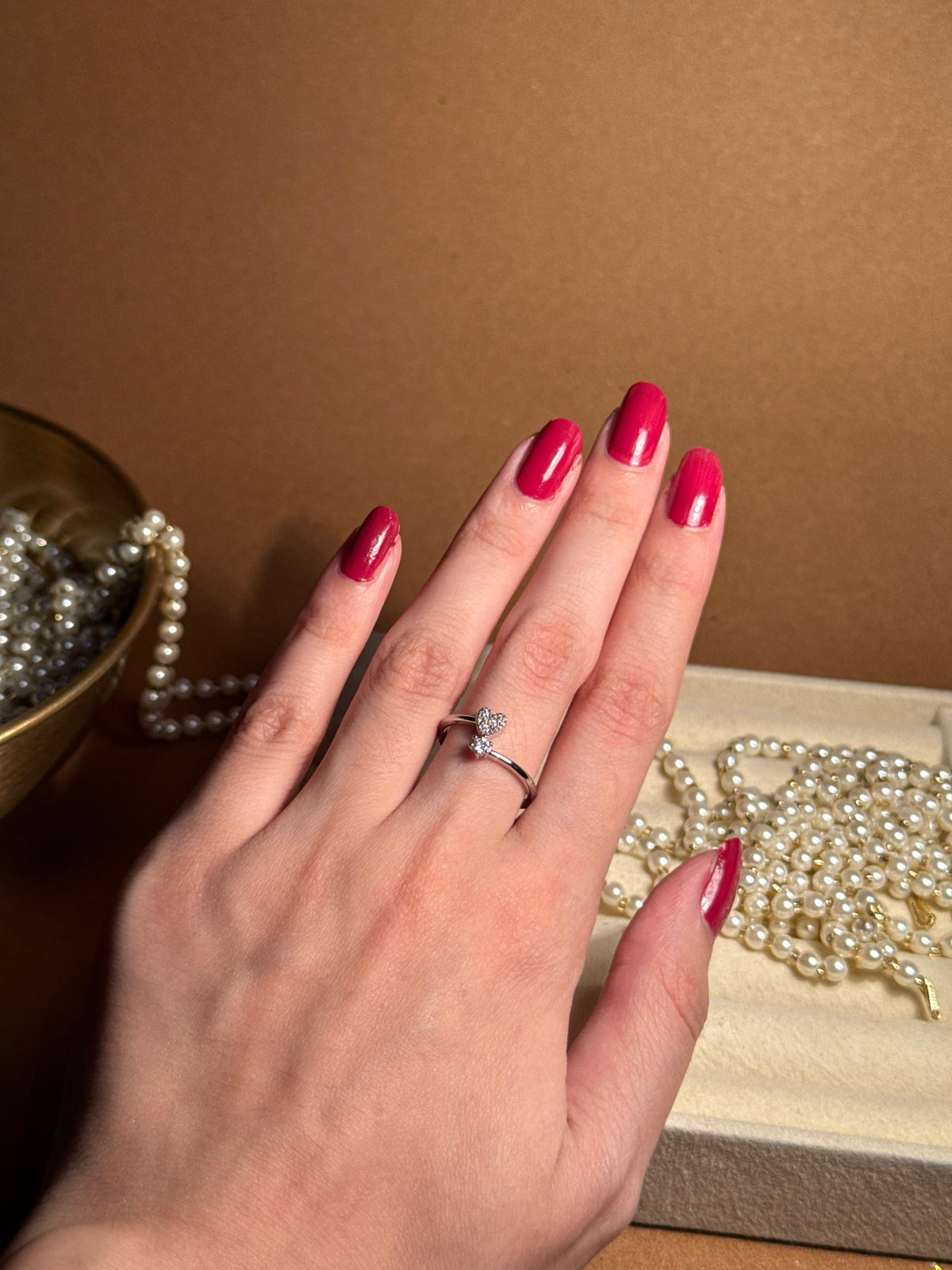 Heart silver ring