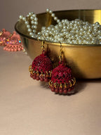 Ruhi jhumki - Maroon