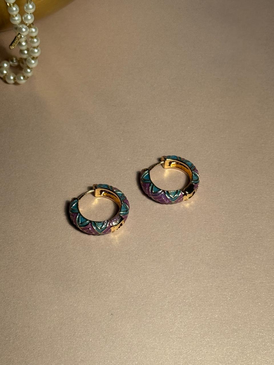 Enamel Hoops - Purple