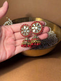 Zaria gold earrings - Red