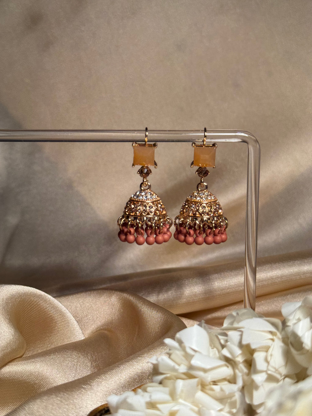 Zeenat jhumki khass collection-gold and brown